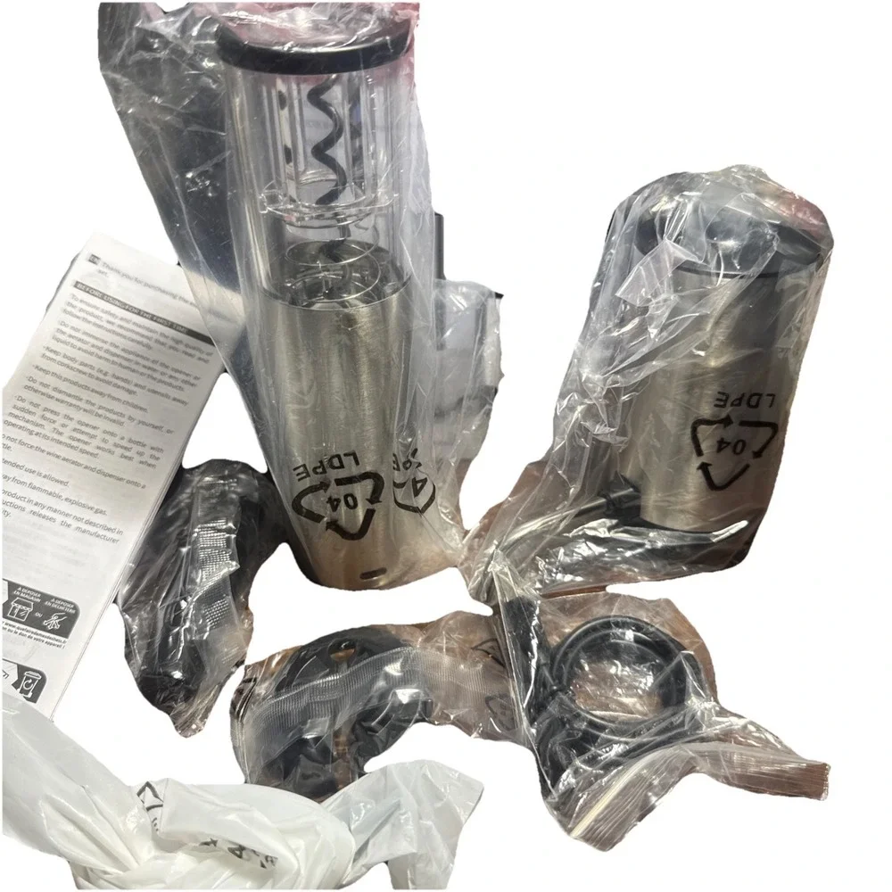 Rechargeable Electric Wine Opener Set, 4-in-1 Automatic Gift Sliver